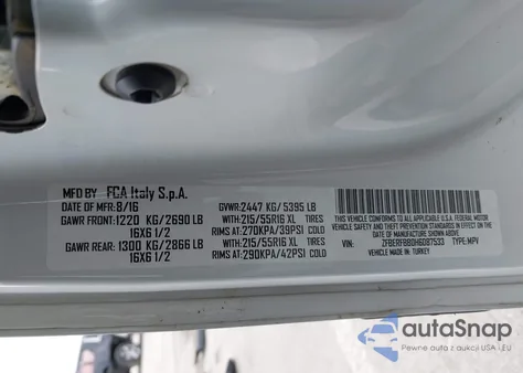 2017 Ram Promaster City Tradesman Slt z USA, uszkodzony, nr VIN ZFBERFBB0H6D87533